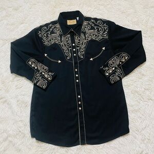 Scully Western Embroidered Pearl Snap Button Up Shirt